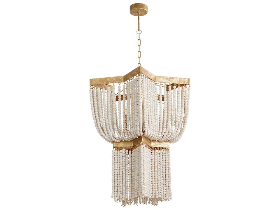 Estrella 3-Light Beaded Pendant Light in Tinted Gold Leaf