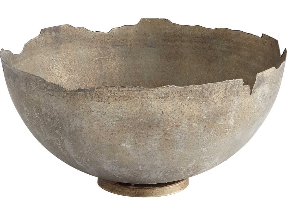 Pompeii Large Whitewashed Iron Decorative Bowl