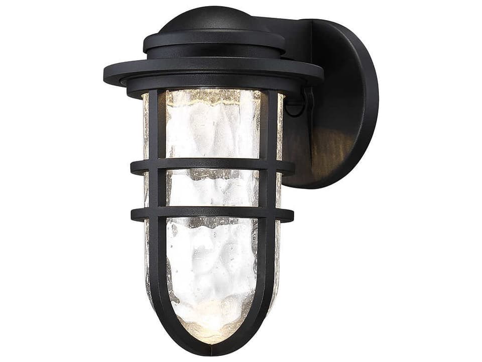 Steampunk 1-Light Black LED Outdoor Wall Sconce