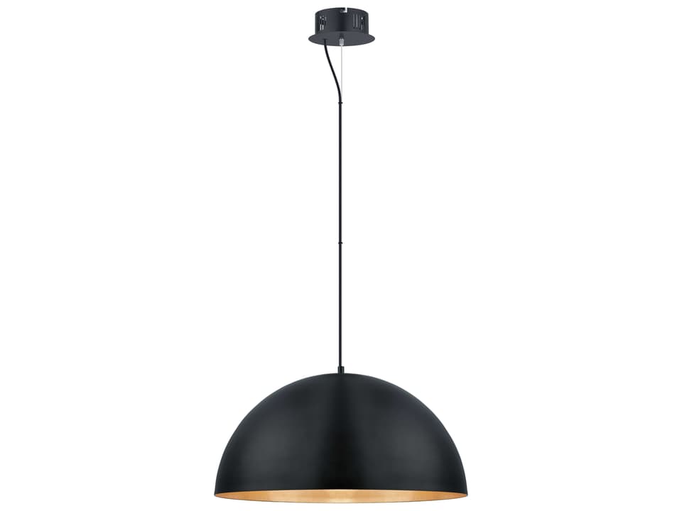 Gaetano 1-Light LED Bowl Pendant Light in Black and Gold