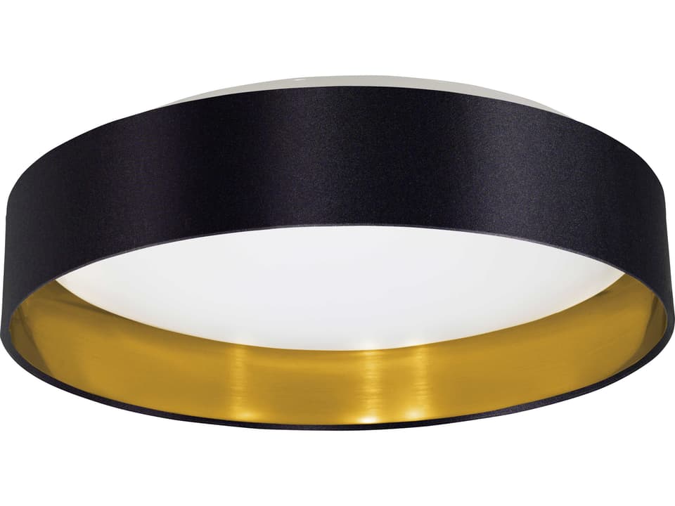 Maserlo 1-Light Integrated LED Flush Mount Ceiling Light in Black and Gold