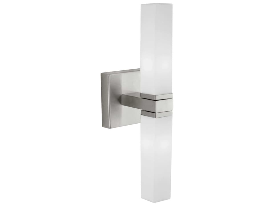 2-Light Palermo Wall Light in Matte Nickel with Opal Frosted Glass