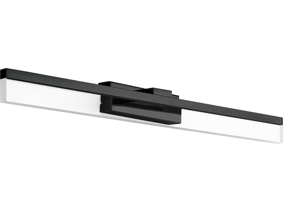 Palmital 1 Integrated LED Bathroom Vanity Wall Light in Matte Black with Satin Acrylic