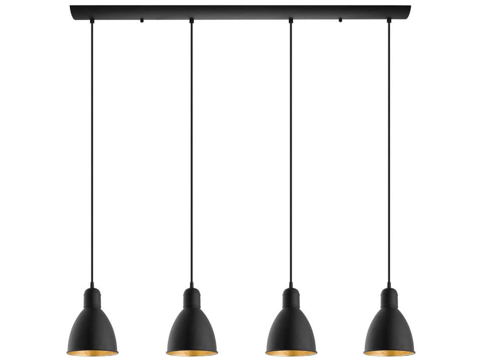 Priddy 2 4-Light Linear Pendant Light in Black and Gold