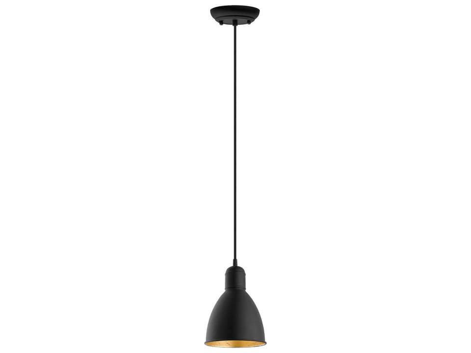 Priddy 2 1-Light Mini Pendant in Black and Gold