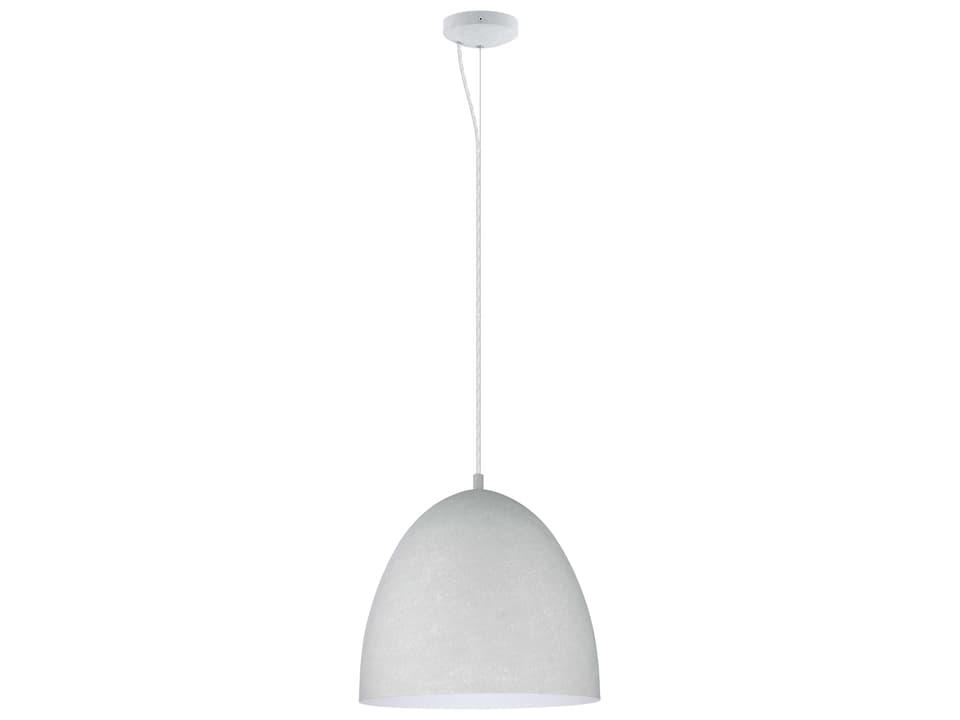 Sarabia 1-Light Grey Bell Pendant Light with White Interior