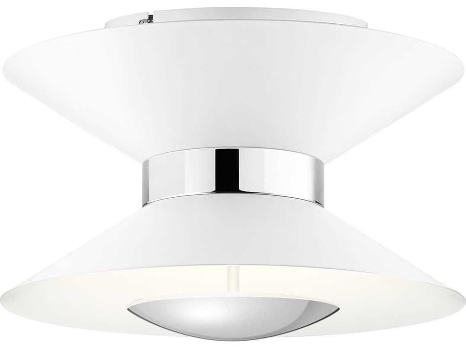 Kordan 1-Light Matte White LED Round Flush Mount