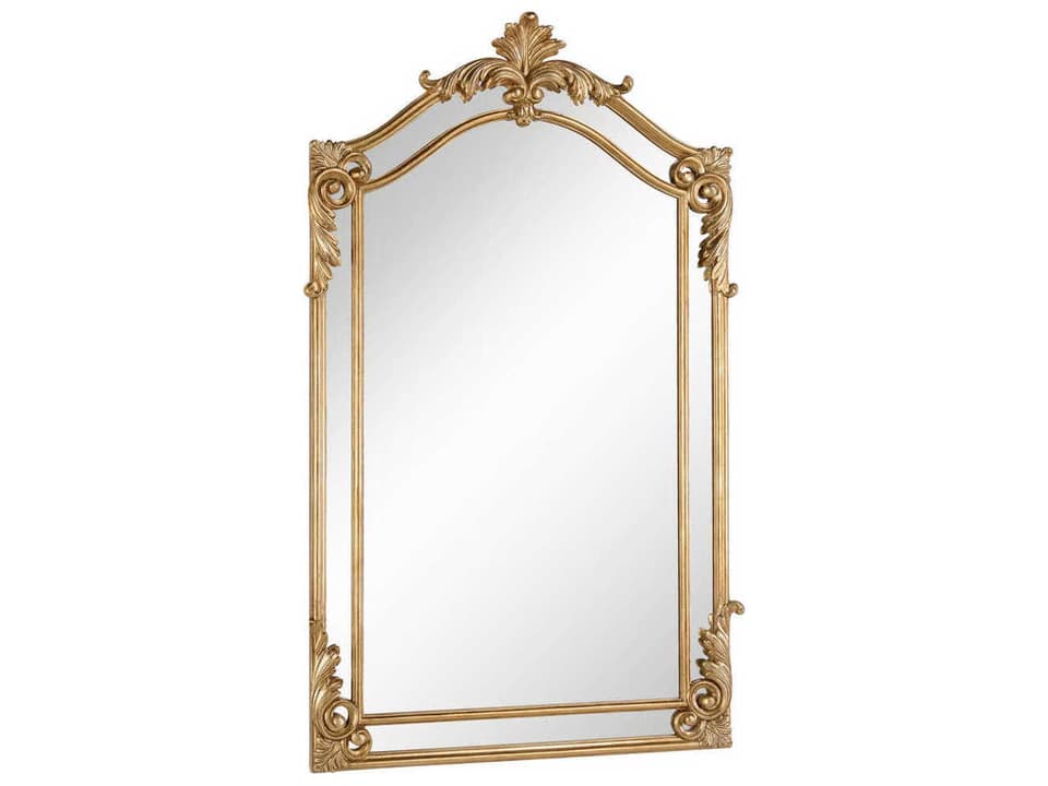 Antique 48x30 Inch Arched Wall Mirror in Antique Gold Leaf