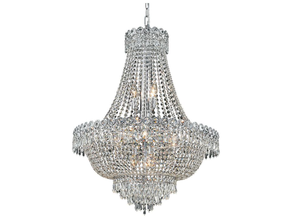 Century 12-Light Royal Cut Crystal Chandelier in Chrome