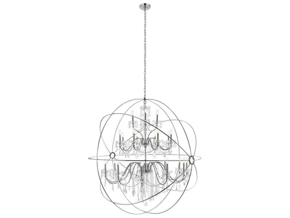 Cordelia 24-Light Crystal Chandelier in Chrome