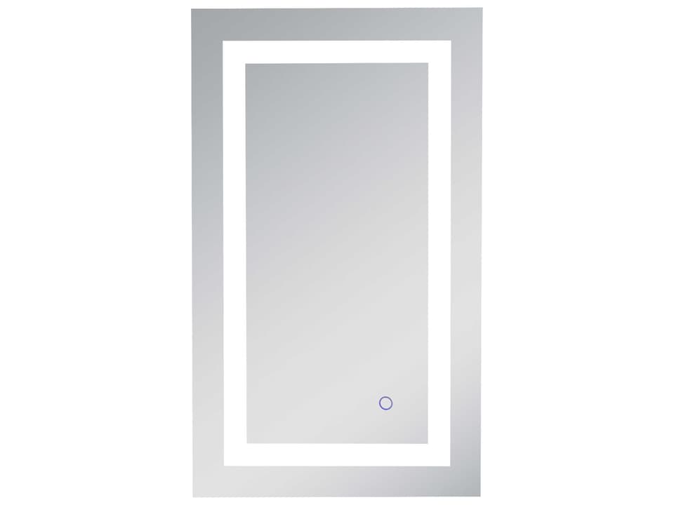 Helios 30 Inch x 18 Inch Rectangular Lighted Wall Mirror in Silver