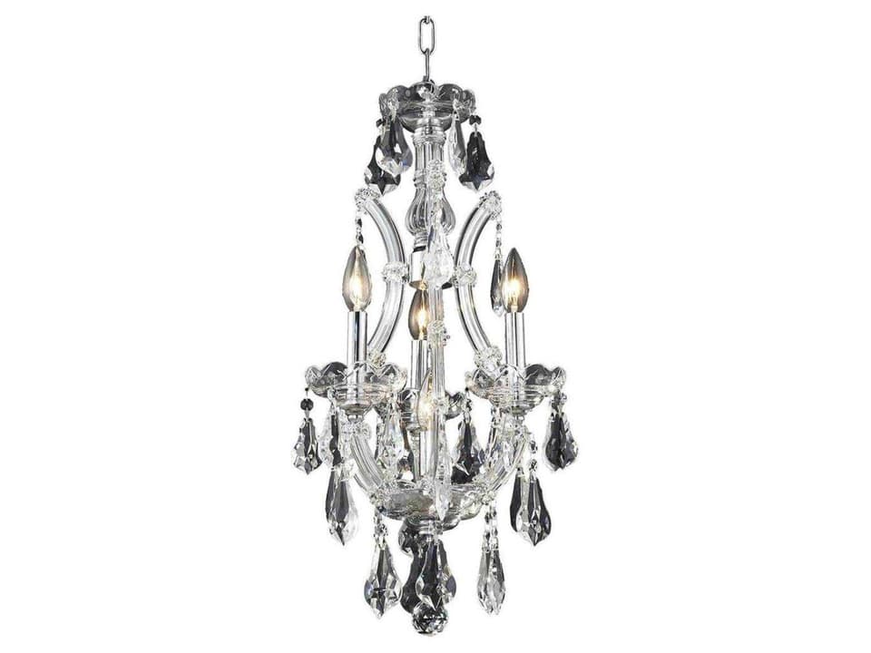 Maria Theresa 4-Light Chrome Chandelier with Clear Royal Cut Crystal