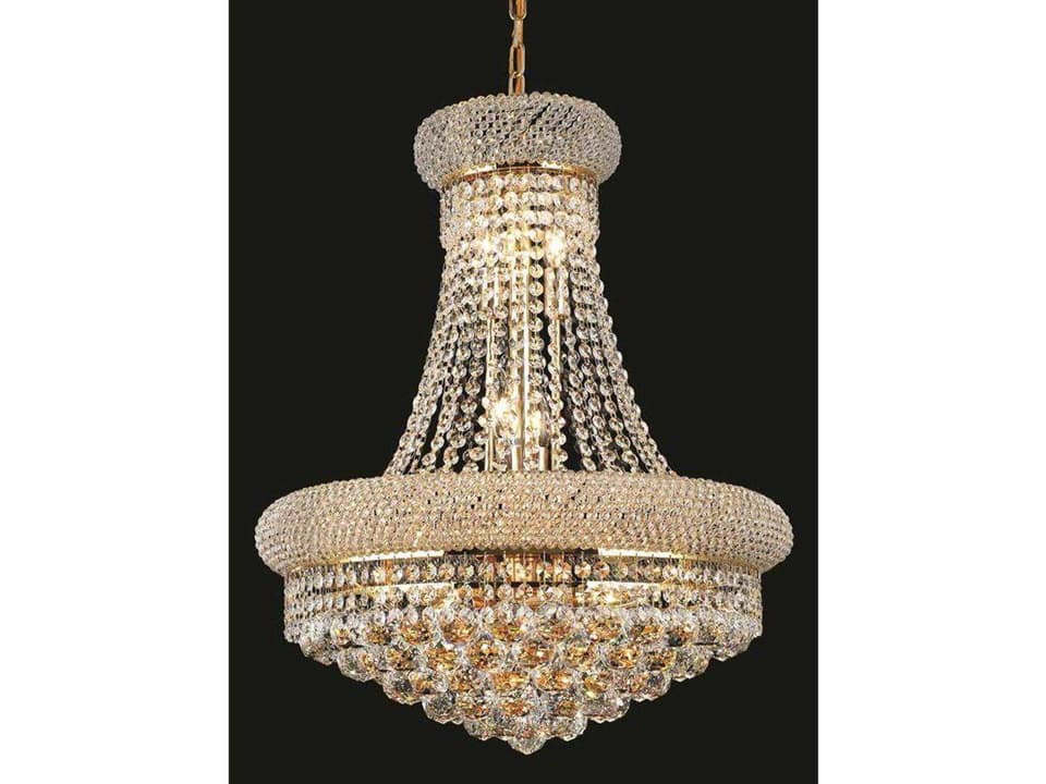 14-Light Primo Chandelier with Royal Cut Crystals in Gold