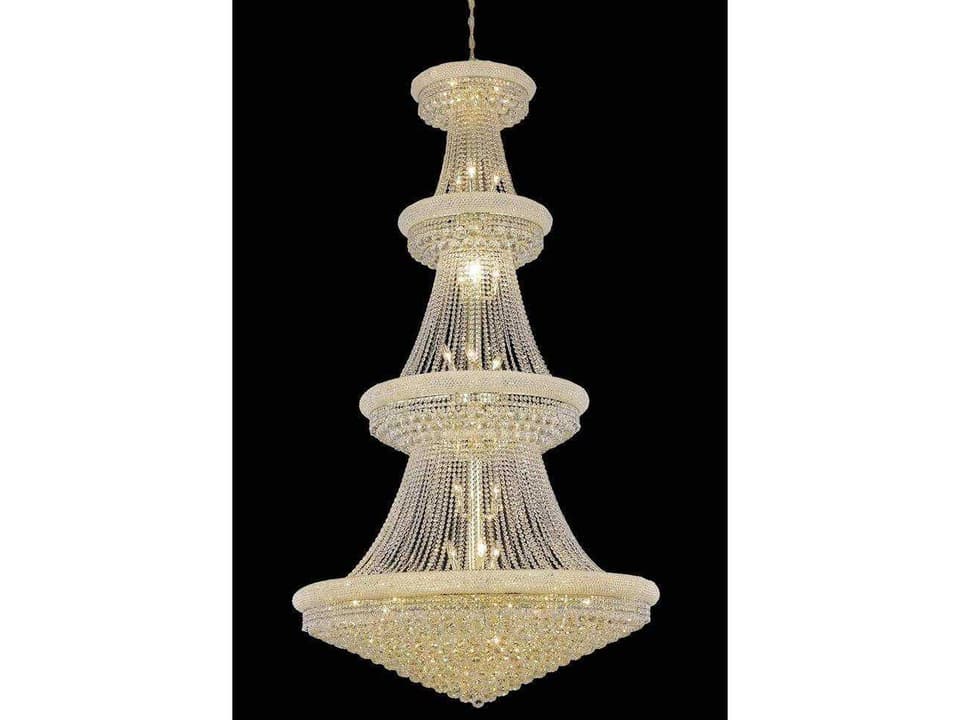 42-Light Primo Chandelier Gold Clear Royal Cut Crystal