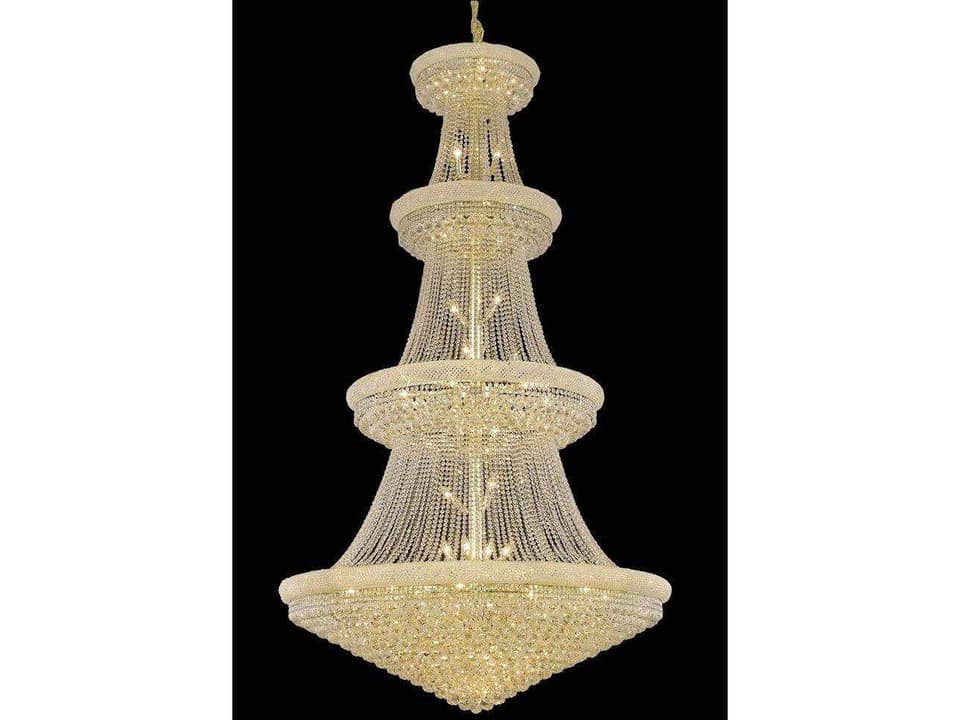Primo 48-Light Gold Clear Royal Cut Crystal Empire Tiered Chandelier