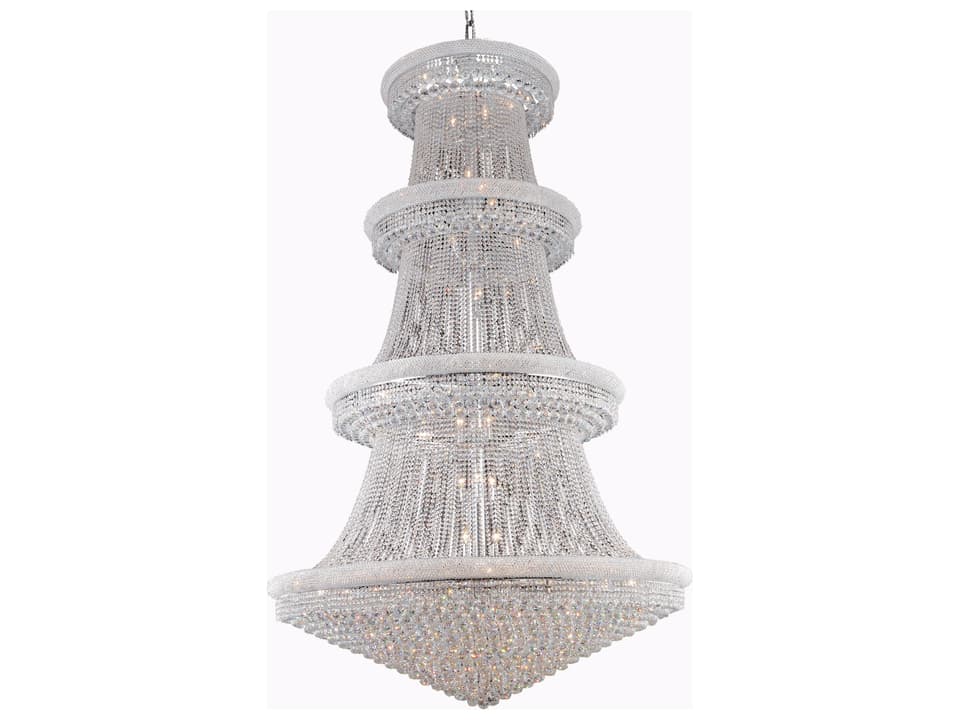 Primo 56-Light Empire Tiered Chandelier in Chrome with Royal Cut Clear Crystal