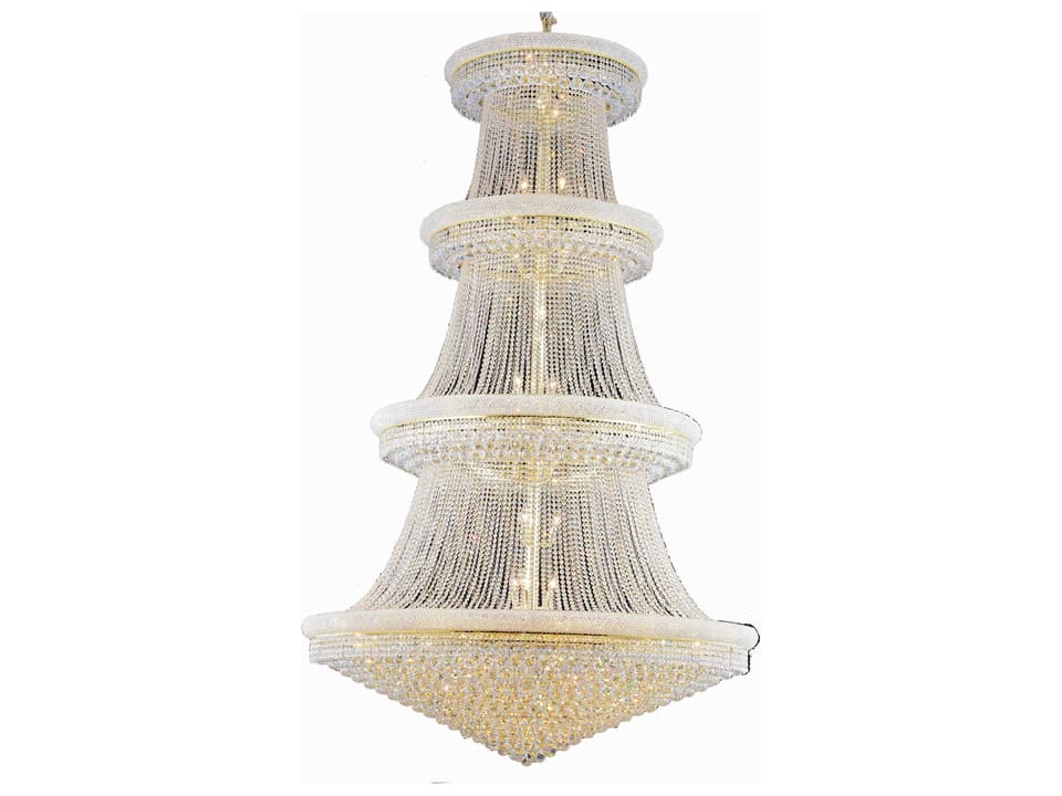 Primo 56-Light Gold Clear Crystal Empire Tiered Chandelier