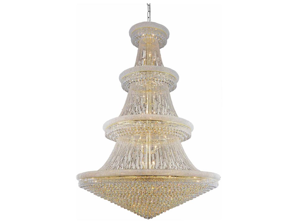 Primo 66-Light Gold Clear Crystal Empire Tiered Chandelier