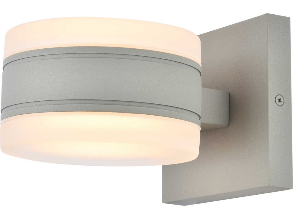 Raine Glass LED Outdoor Wall Sconce in Silver