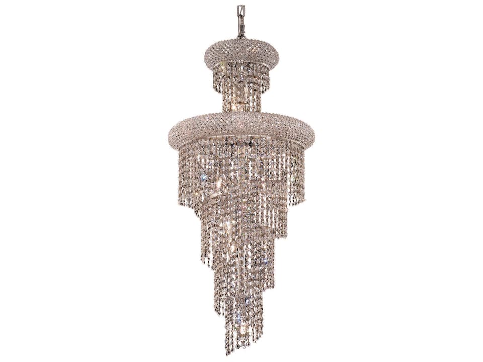 Spiral 10-Light Tiered Crystal Chandelier