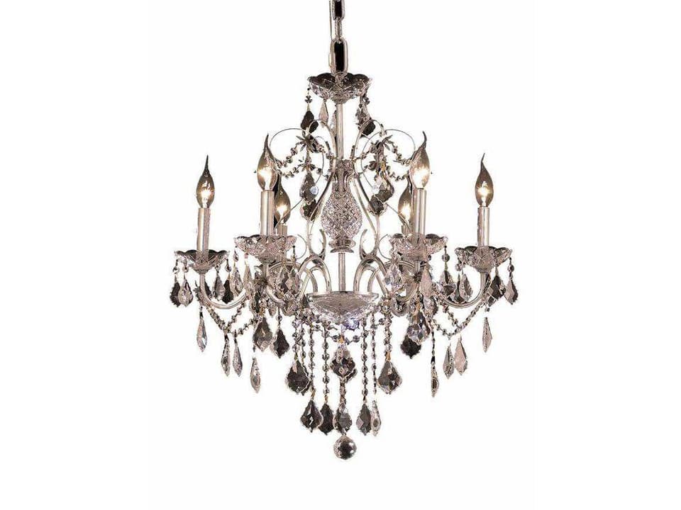 St. Francis 6-Light 24-Inch Chandelier in Chrome with Royal Cut Crystal