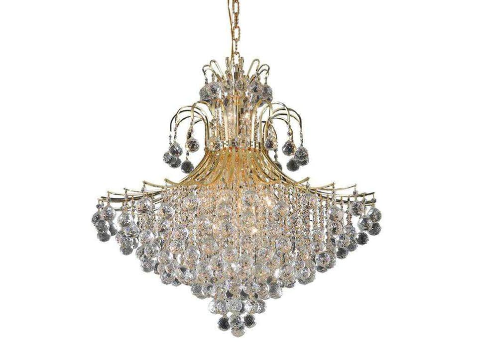 Toureg 15-Light Two-Tier Crystal Chandelier in Gold with Clear Crystal