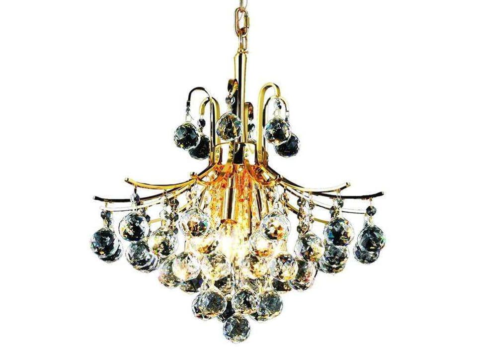 6-Light Toureg Chandelier in Gold with Royal Cut Clear Crystal