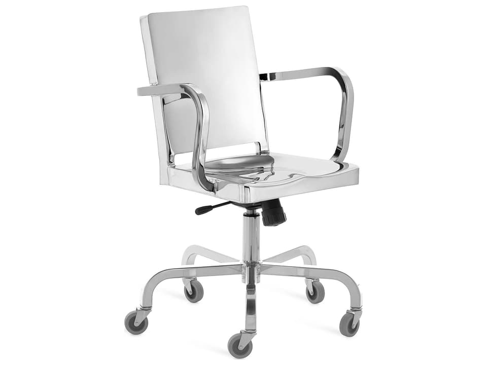 Hudson Swivel Computer Office Chair in Polished Recycled Aluminum