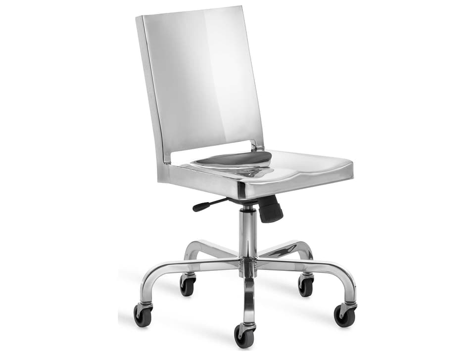 Hudson Swivel Office Chair in Polished Aluminum