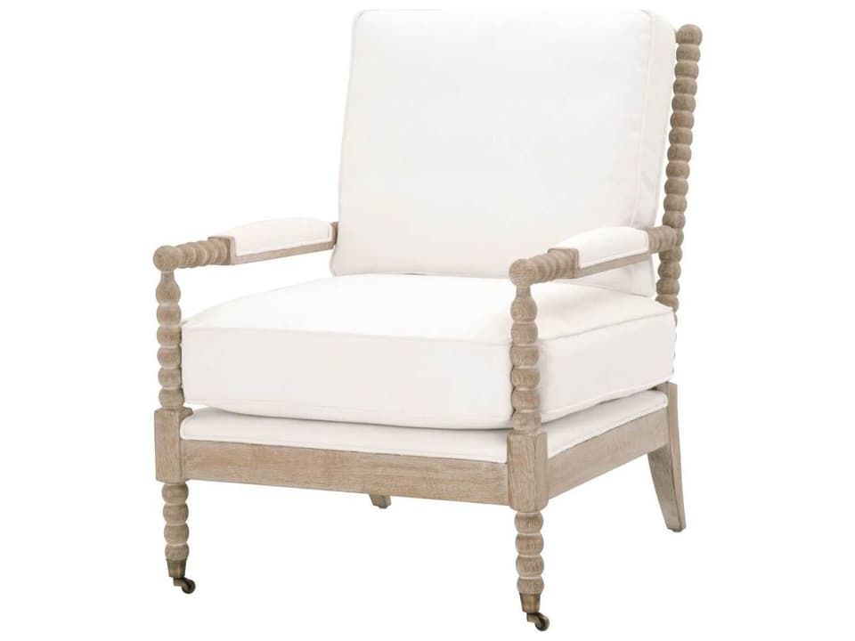 Rouleau Upholstered Accent Club Chair in LiveSmart Peyton Pearl Fabric