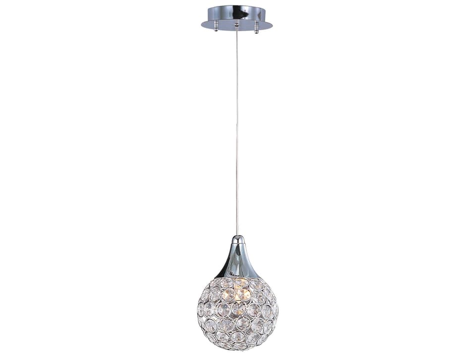 Brilliant 1-Light Mini Pendant in Polished Chrome with Crystal Glass