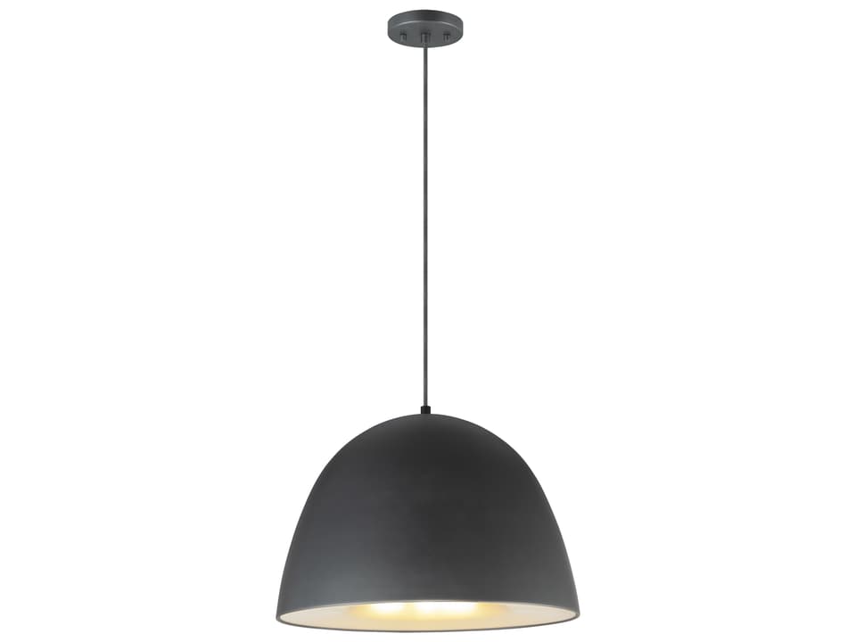 Fungo LED Pendant Light Black and Satin Brass Contemporary Fixture