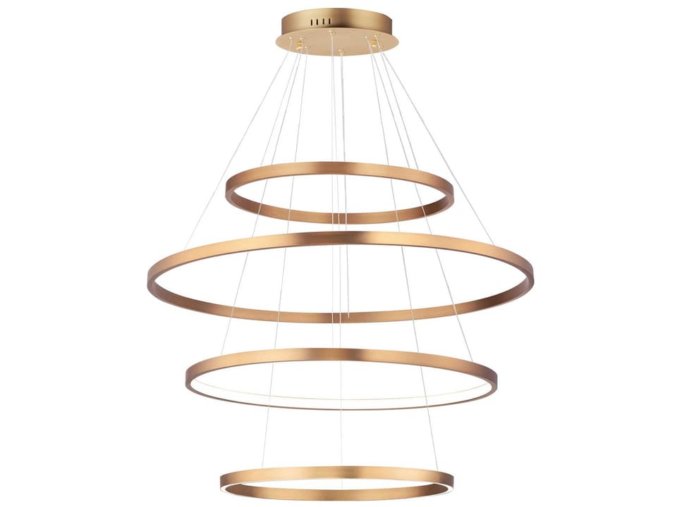 Groove 4-Tier LED Pendant in Gold