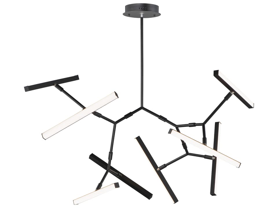 Robotica 8-Light Black LED Geometric Chandelier