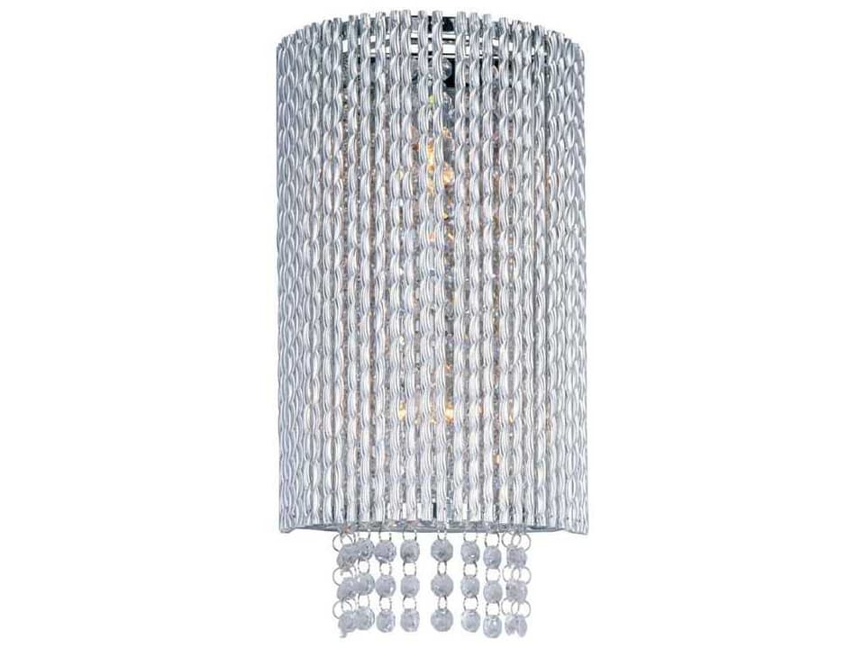 Spiral Wall Sconce Polished Chrome Modern Crystal