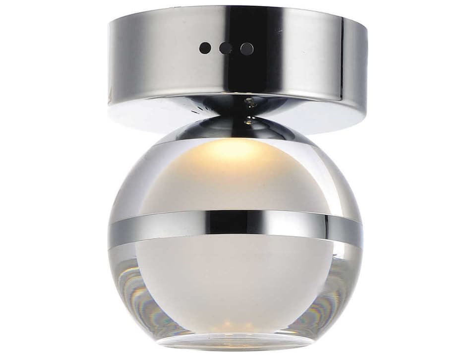 Swank 1-Light Integrated LED Square Flush Mount in Polished Chrome