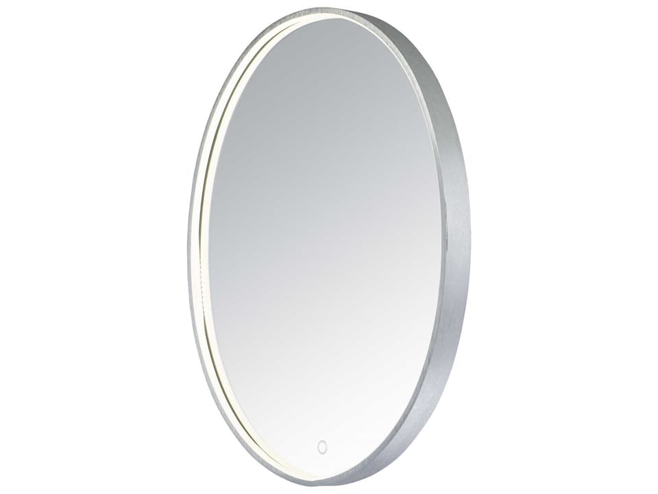 Brushed Aluminum LED Oval Wall Mirror
