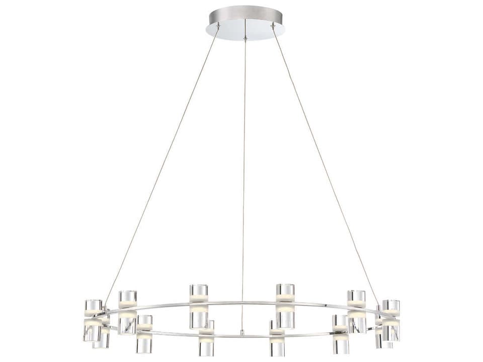 12-Light Netto Chandelier with Chrome Finish and Frosted Acrylic Accents