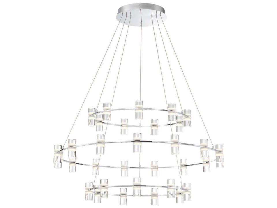 Netto 33-Light Integrated LED Round Chandelier in Chrome