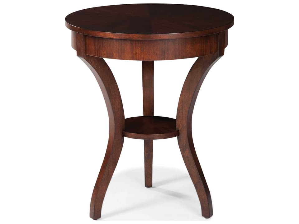 Belmont Round End Table in Sable Elm and Birch
