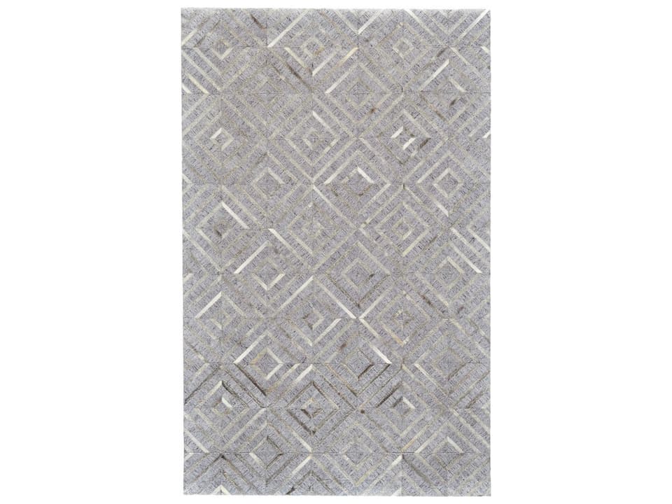 Fannin Geometric Hand Woven Viscose and Leather Area Rug