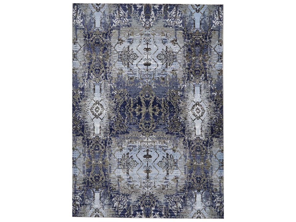 Gaspar Collection Abstract Area Rug in Light Blue Sterling