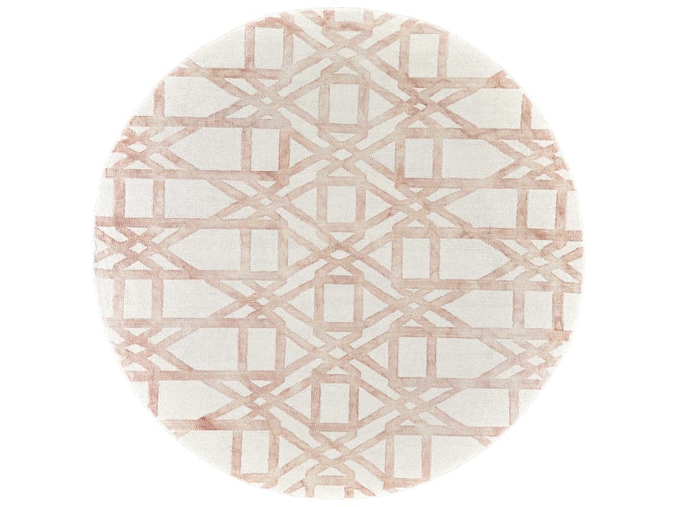 Lorrain Geometric Area Rug in Blush and Ivory