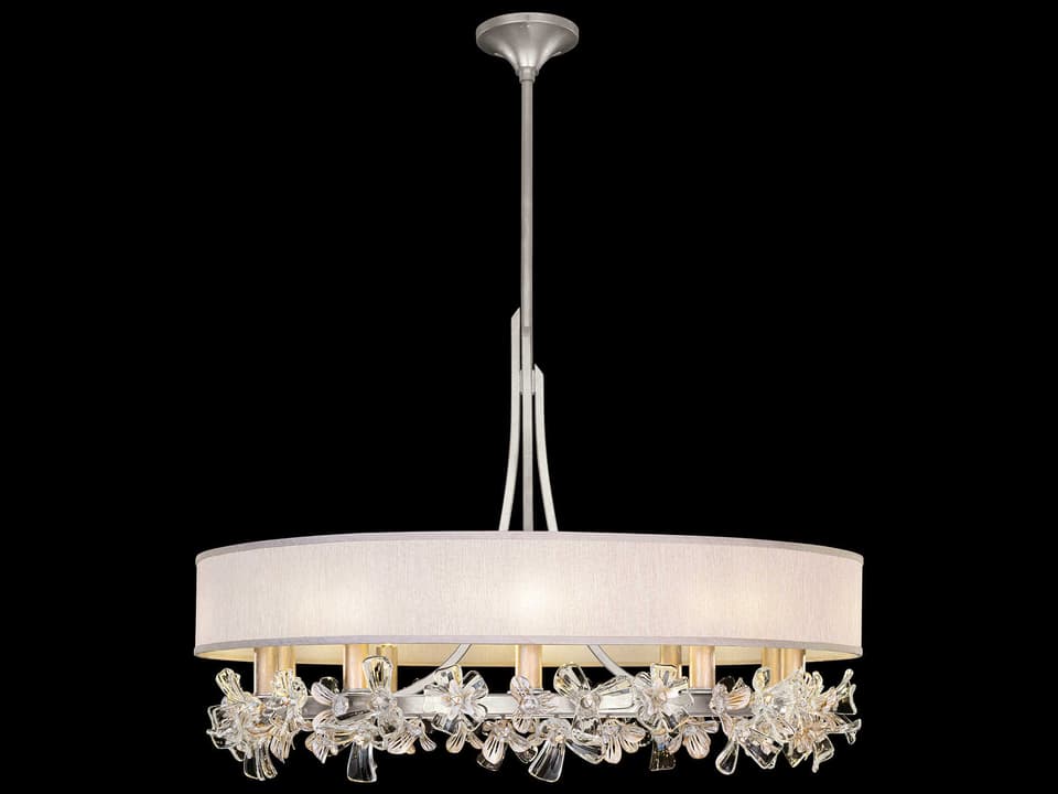 10-Light Azu Chandelier in Silver Leaf