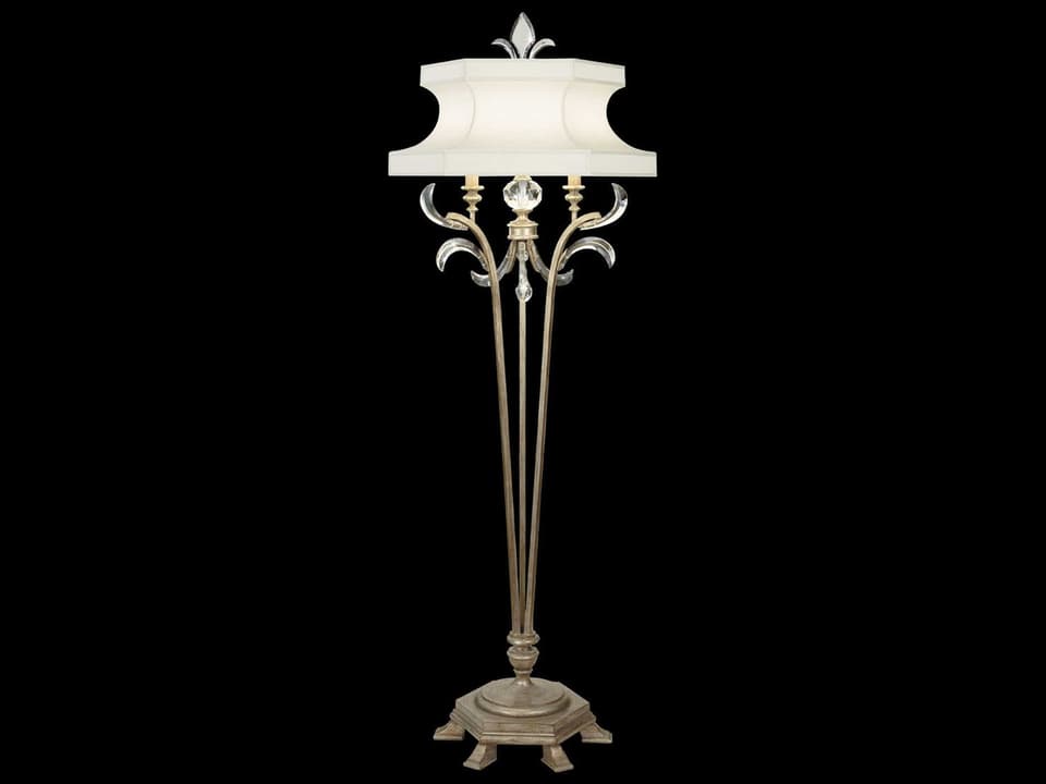 Beveled Arcs 72-Inch Floor Lamp in Muted Silver Leaf