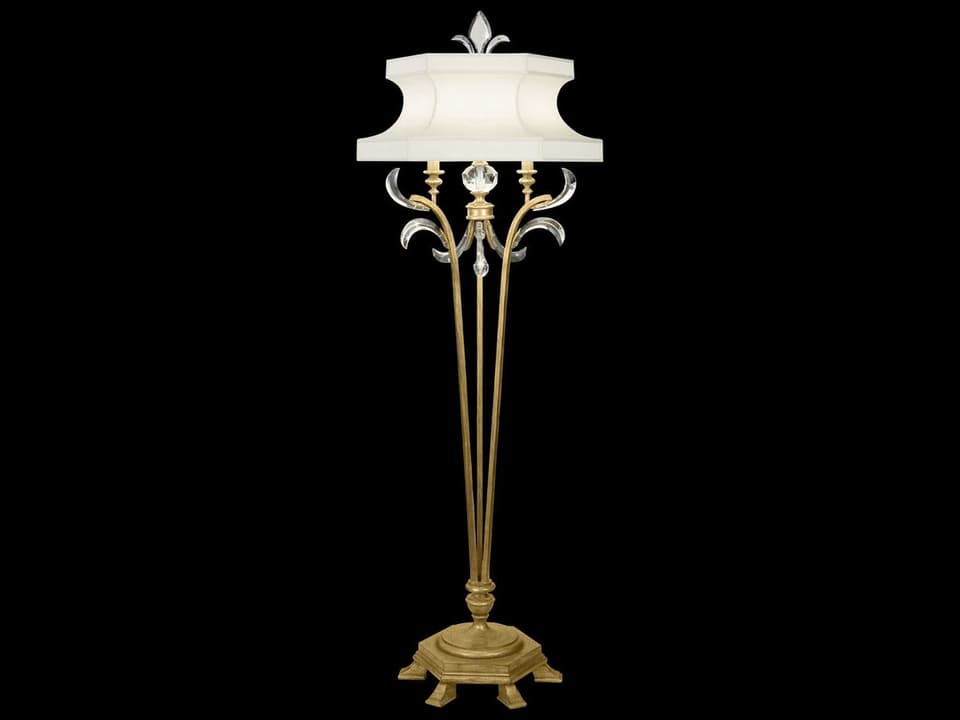 Beveled Arcs One Light Floor Lamp in Gold