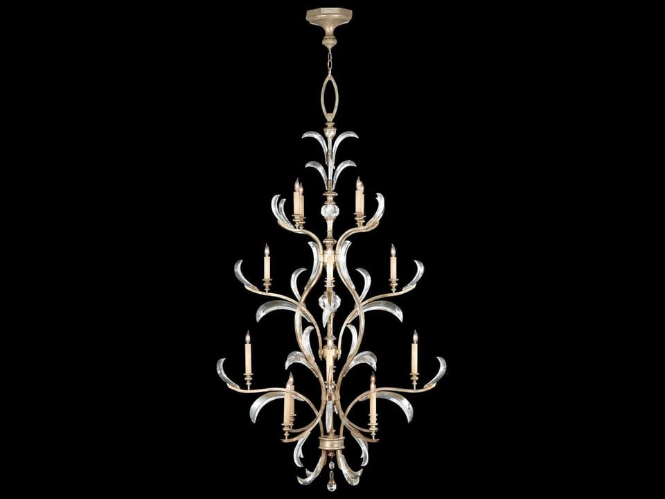 16-Light Beveled Arcs Round Chandelier in Silver