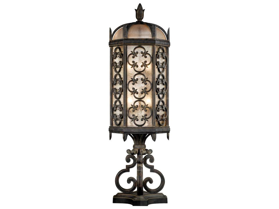 3-Light Costa del Sol Outdoor Post Light in Marbella Wrought Iron