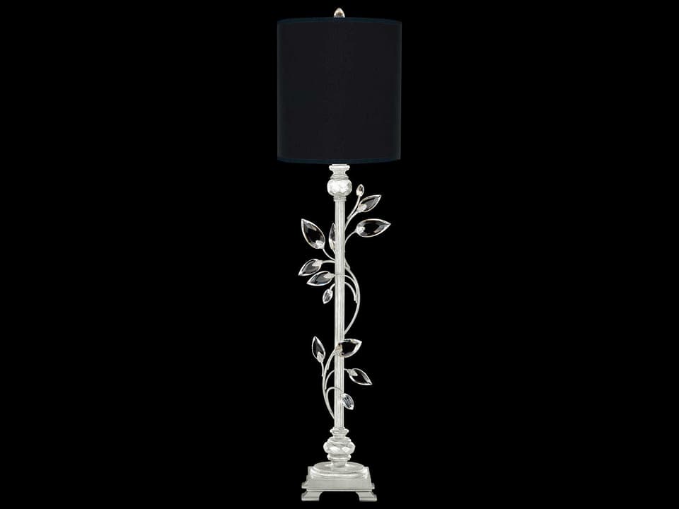 Crystal Laurel One Light Console Lamp in Silver Leaf
