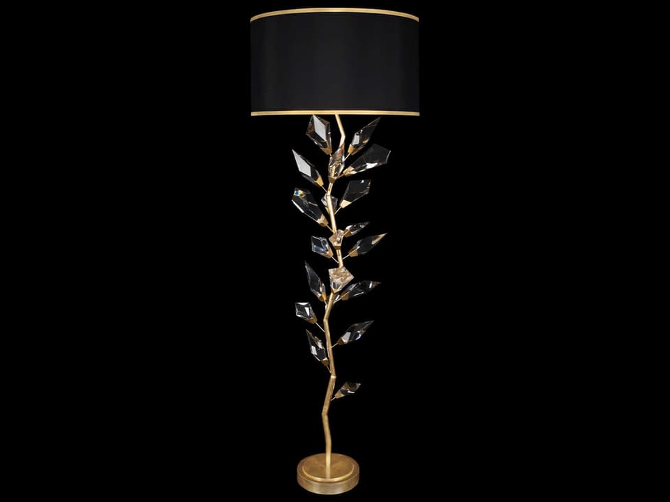 Foret 3-Light Floor Lamp in Gold Leaf and Black